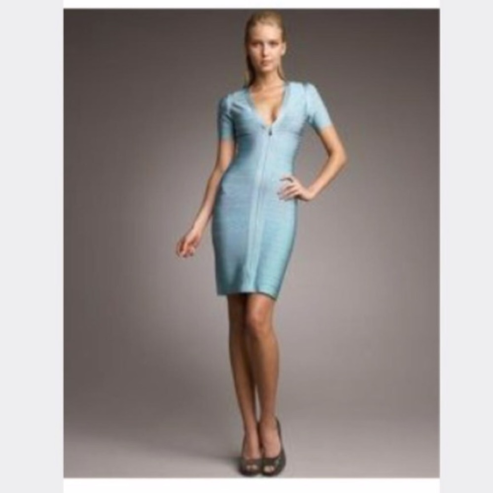 Herve Leger blue tide dress xs NWT $1250 🔥